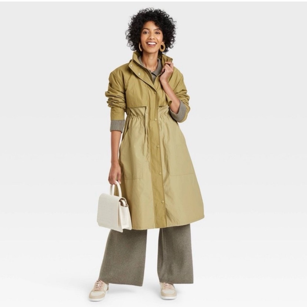 A New Day Women's Windbreaker Rain Trench Coat Size Small NWT - Picture 3 of 13